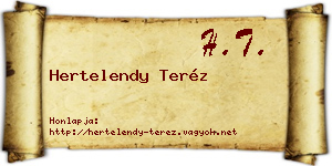 Hertelendy Teréz névjegykártya